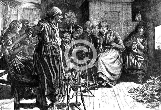 A winter evening in the Bavarian Tyrol, 1871. Creator: Joseph Swain.