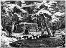 A winter hut in the Saskatchewan country, Canada 1877