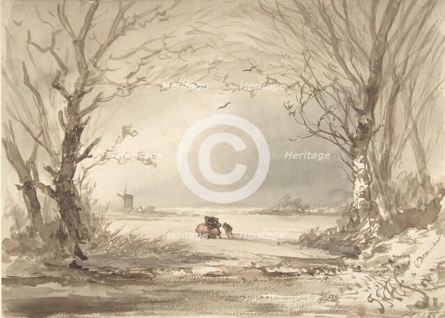 A Winter Landscape, 1854. Creator: Johannes Franciscus Hoppenbrouwers.