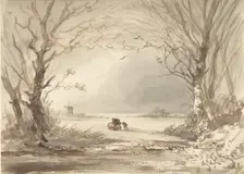 A Winter Landscape, 1854. Creator: Johannes Franciscus Hoppenbrouwers