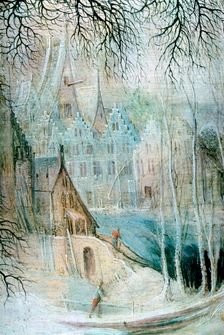 A Winter Landscape with a Woodcutter (Detail), c1606-1656. Artist: Gysbrecht Leytens