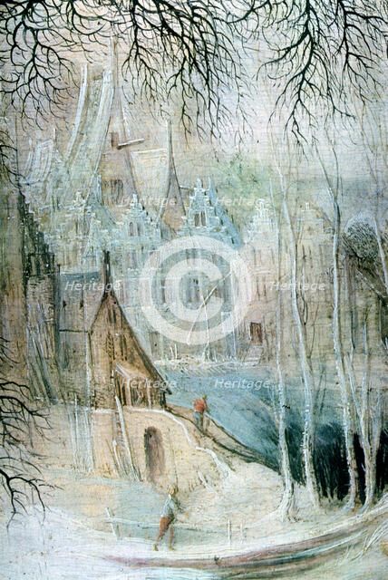 'A Winter Landscape with a Woodcutter', (Detail), c1606-1656. Artist: Gysbrecht Leytens