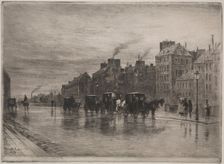 A Winter Morning on the Quai de LHotel-Dieu, 1876. Creator: Félix Hilaire Buhot (French, 1847-1898)