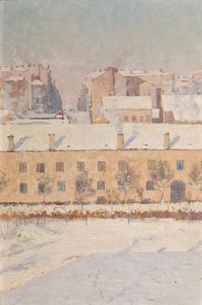 A Winter Scene. Motif from Southern Stockholm, 1886. Creator: Knut Axel Lindman