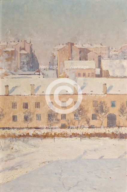 A Winter Scene. Motif from Southern Stockholm, 1886. Creator: Knut Axel Lindman.