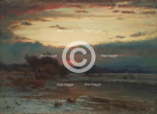 A Winter Sky, 1866. Creator: George Inness (American, 1825-1894).