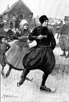 A Winter Sunday in the Island of Marken, Zuider Zee, 1895. Creator: P Naumann