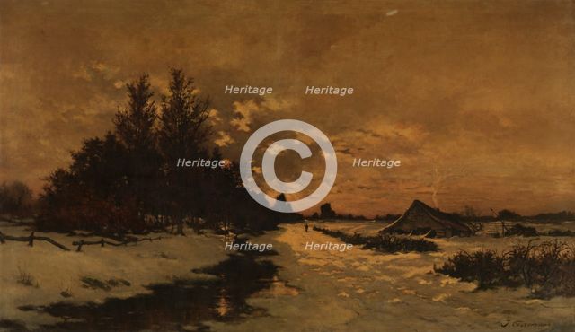 A Winter's Day in the Kempen, 1879. Creator: Joseph Coosemans.
