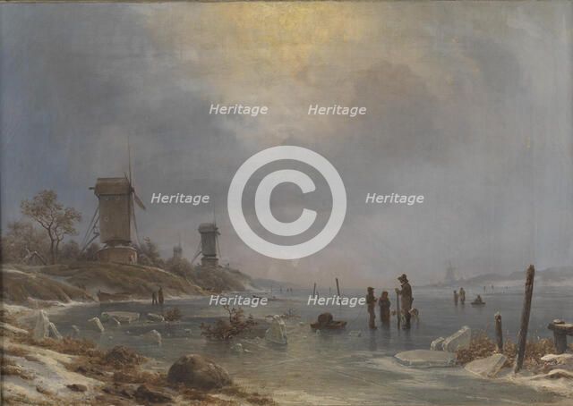 A winter's day by the Elbe, 1835-1873. Creator: Georg Emil Libert.