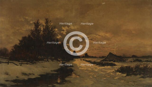 A Winter's Day in the Kempen, 1879. Creator: Joseph Coosemans.