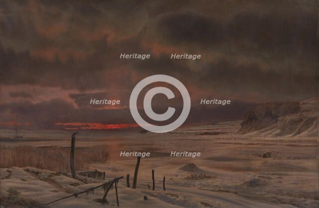 A Winter's Evening by a Danish Fiord, 1875. Creator: Kyhn, Vilhelm (1819-1903).