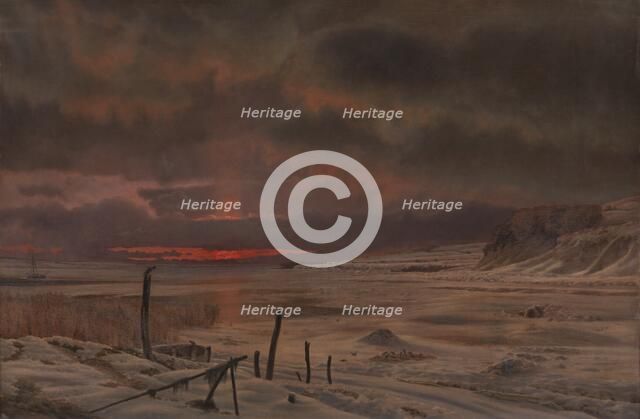A Winter's Evening by a Danish Fiord, 1875. Creator: Vilhelm Kyhn.