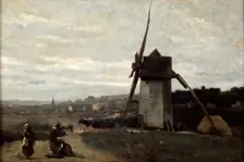 A Windmill, Etretat 19th century. Artist: Jean-Baptiste-Camille Corot