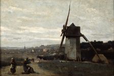 A Windmill, Etretat 19th century. Artist: Jean-Baptiste-Camille Corot