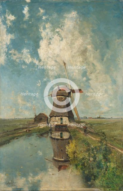 A Windmill on a Polder Waterway, Known as ‘In the Month of July’, c.1889. Creator: Paul Joseph Constantin Gabriel.