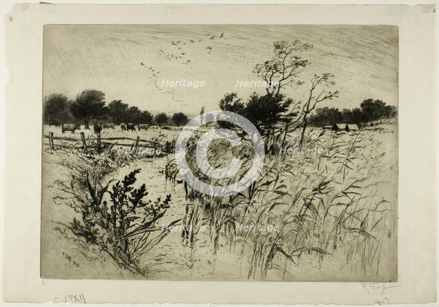 A Windy Day, 1892. Creator: Robert Charles Goff.