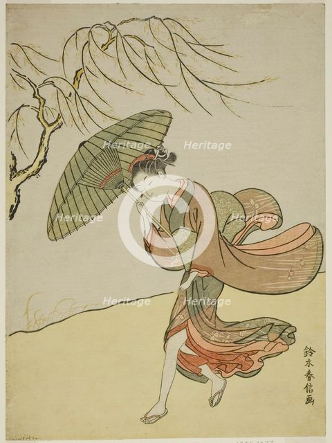 A Windy Day, c. 1767/68. Creator: Suzuki Harunobu.