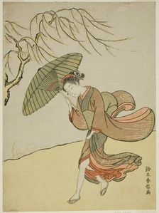A Windy Day, c. 1767/68. Creator: Suzuki Harunobu