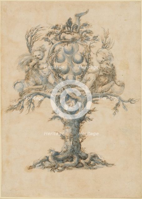 A Wine Decanter with Lions and Putti, 1650/1670. Creator: Master of the Medici Banquet Decanters.