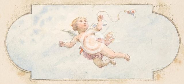 A winged putto, second half 19th century. Creators: Jules-Edmond-Charles Lachaise, Eugène-Pierre Gourdet.