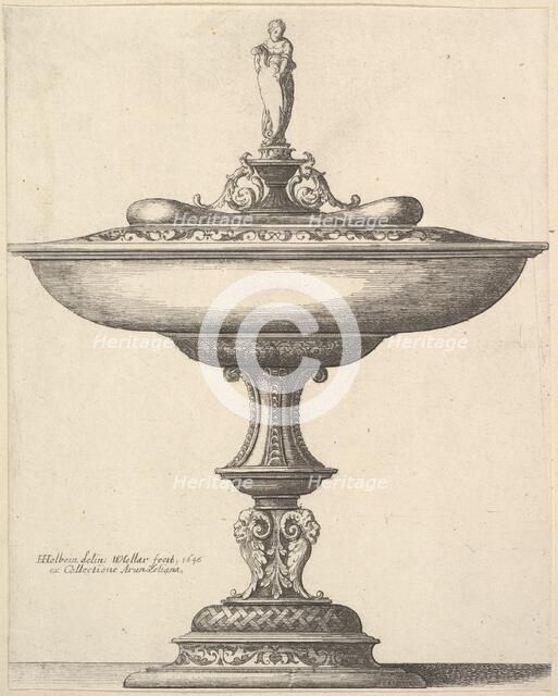 A wide cup with ornamental stem, 1646. Creator: Wenceslaus Hollar.