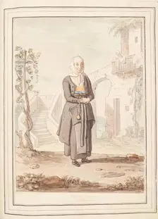 A Widow Woman of Procida, leaf from A Collection of Dresses by David Allan Mostly from Nature 1776 Creator: David Allan