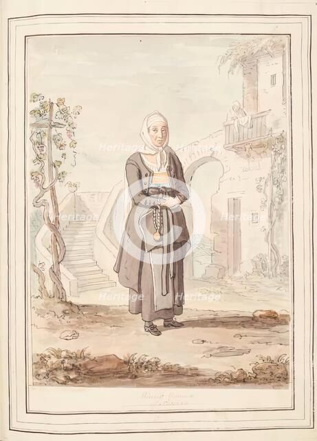 A Widow Woman of Procida, leaf from 'A Collection of Dresses by David Allan Mostly from Nature',1776 Creator: David Allan.