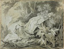 A Wild Swan Attacked by a Dog, c. 1740. Creator: Jean-Baptiste Oudry