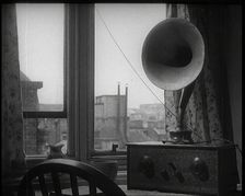 A Wireless on a Table Inside a Home, 1926. Creator: British Pathe Ltd