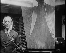 A Wireless Radio Aerial Spinning as Guglielmo Marconi Attempts to Receive a Signal, 1922. Creator: British Pathe Ltd