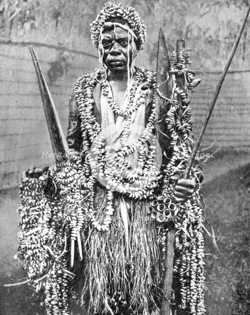 A witch-doctor, Uganda, Africa, 1936.Artist: Wide World Photos