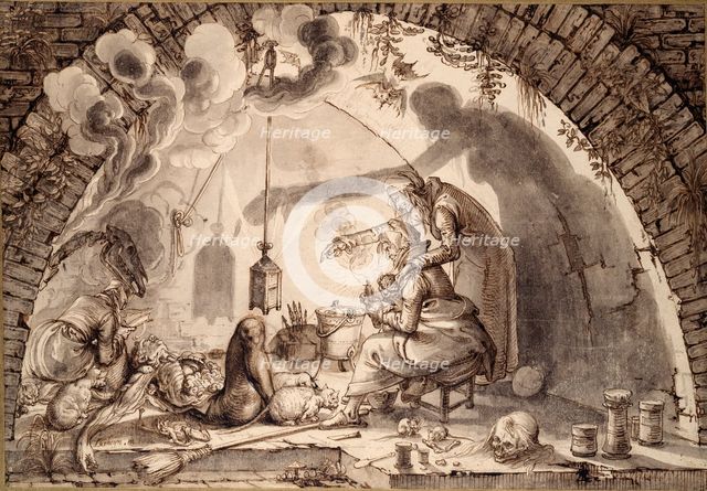 A Witches' Kitchen, c1600. Artist: Jacques de Gheyn II.