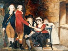 A woman telling a man's fortune, early-mid 19th century. Creator: Alfred Chalon