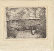 A Woman Walking along a Country Road (La Femme sur la Route), 1879. Creator: Camille Pissarro