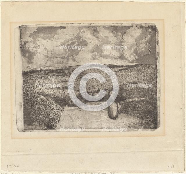 A Woman Walking along a Country Road (La Femme sur la Route), 1879. Creator: Camille Pissarro.