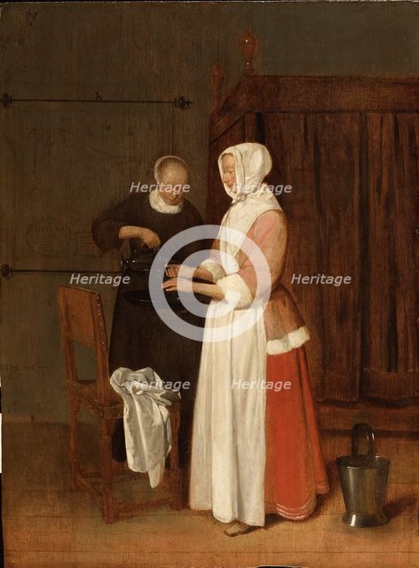 A Woman Washing her Hands, 1662. Creator: Gerritsz Quiringh van Brekelenkam.
