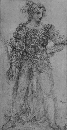 A Woman Wearing a Bodice of Interlaced Ribbons c1480 (1945). Artist: Leonardo da Vinci