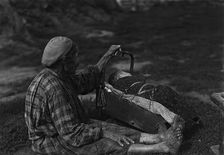 A woman with a cradle, 1890. Creator: Unknown