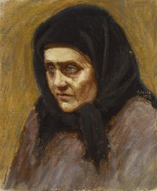 A woman with a black scarf, 1903. Creator: Akseli Gallen-Kallela