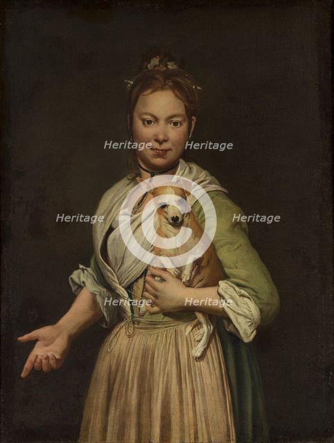 A Woman with a Dog, 1740s. Creator: Giacomo Ceruti.