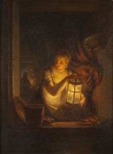 A Woman with A Lantern, 1818. Creator: Alexander Lauréus