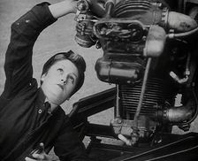A Woman Working on an Aeroplane Engine, 1942. Creator: British Pathe Ltd