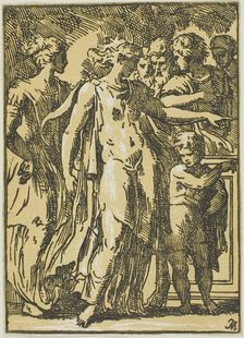 A Woman, a Child, and Figures around a Pedestal, n.d. Creator: Anton Maria Zanetti
