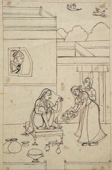A Woman Adorns Herself in Preparation for a Tryst, between 1775 and 1800. Creator: Unknown