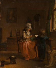 A Woman and a Boy at a Table, c1783-1803. Creator: Georg Karl Urlaub