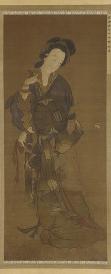 A Woman and a butterfly, Ming dynasty, 16th-17th century. Creator: Unknown