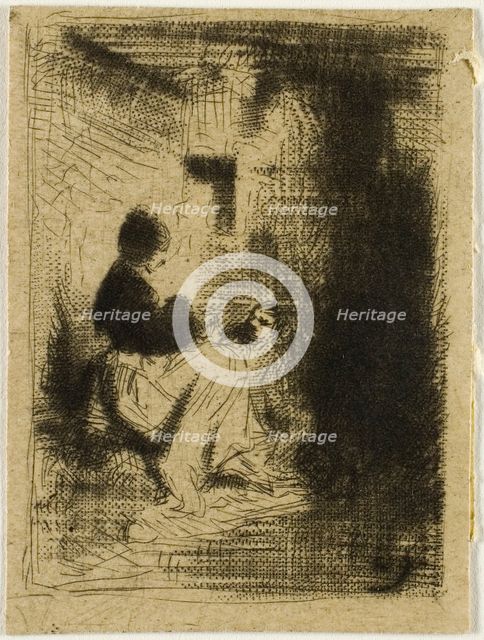 A Woman and her Child, 1843. Creator: Charles Emile Jacque.
