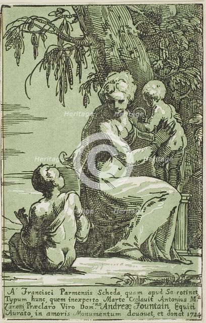 A Woman at the Foot of a Tree Holding a Child, n.d. Creator: Anton Maria Zanetti.