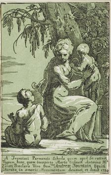 A Woman at the Foot of a Tree Holding a Child, n.d. Creator: Anton Maria Zanetti