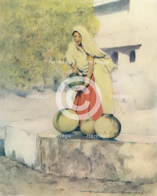 'A Woman at the Well, Jeypore', 1905. Artist: Mortimer Luddington Menpes.